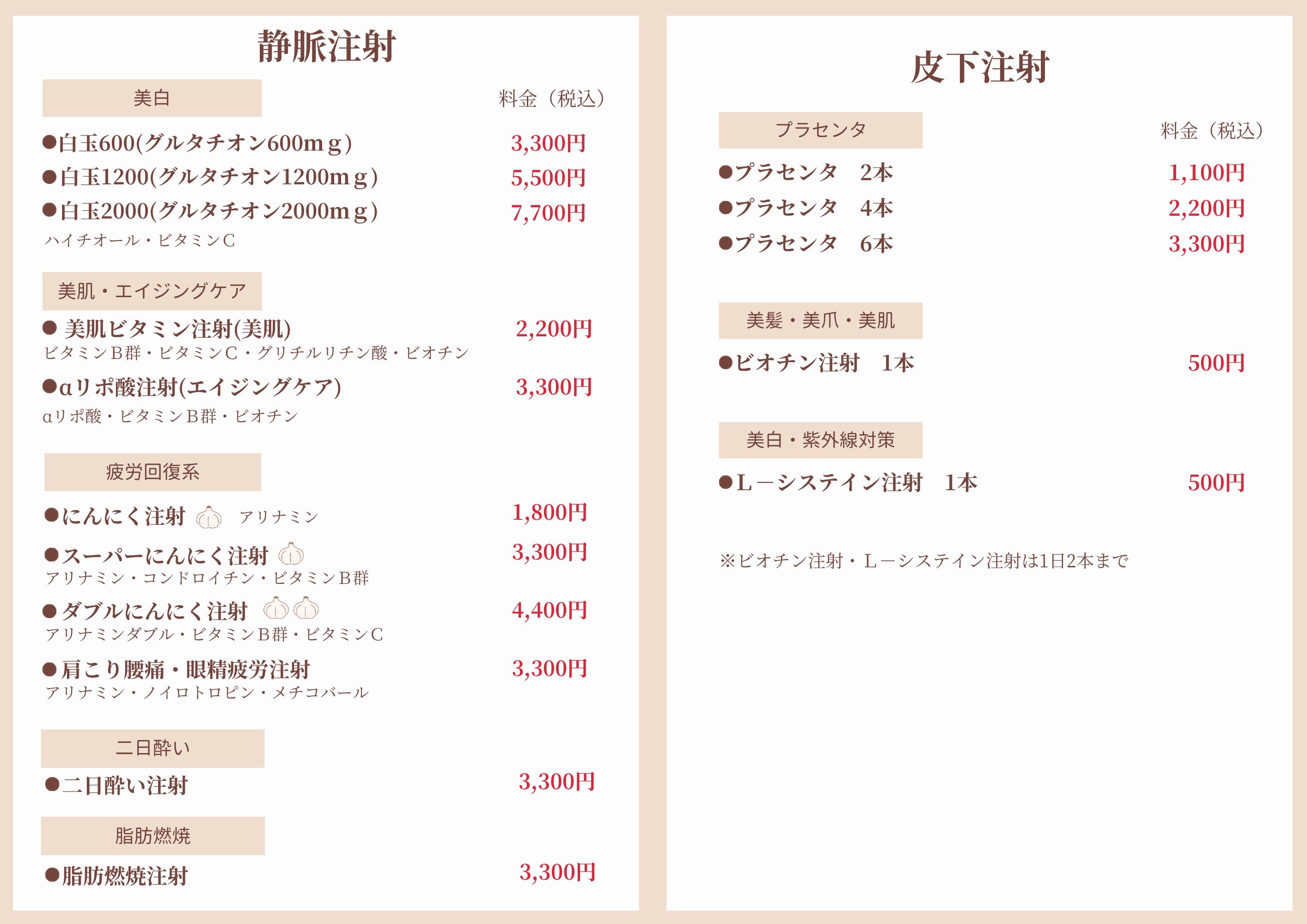 注射一覧