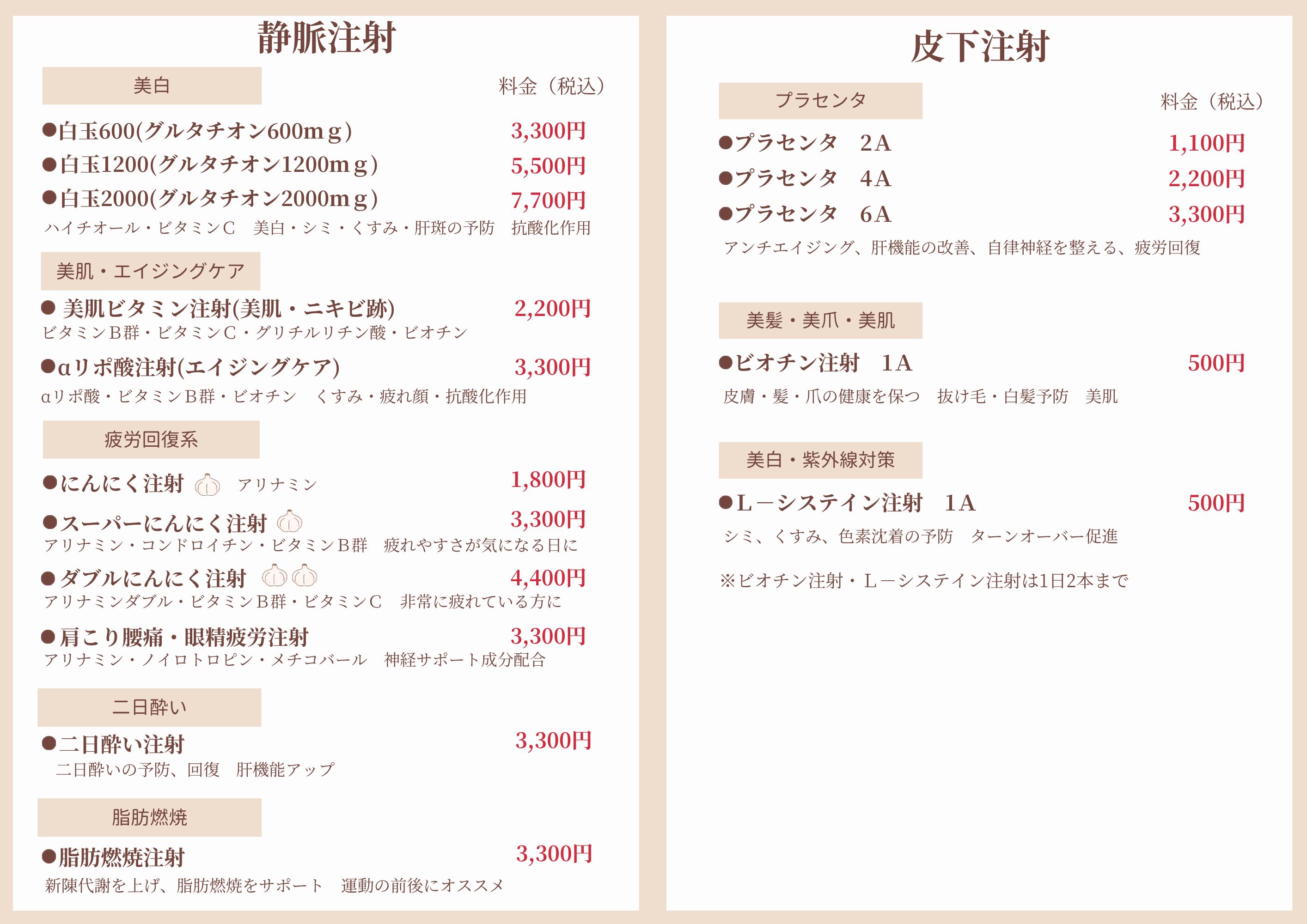注射一覧